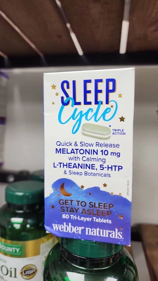 اسلیپ سیکل چرخه خواب ملاتونین و فایو اچ تی پی وبر نچرالز ۶۰ عددی L-Theanine، 5-HTP و Sleep Botanicals