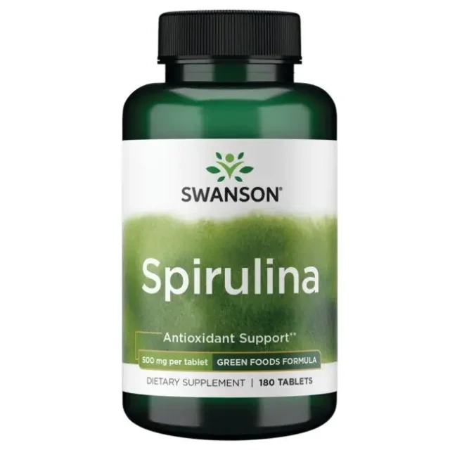 جلبک اسپرولینا Swanson Spirulina 500mg سوانسون (180 عددی)