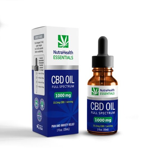 روغن CBD با طیف کامل Nutrahealth Essentials ۵۰۰ میلی گرم