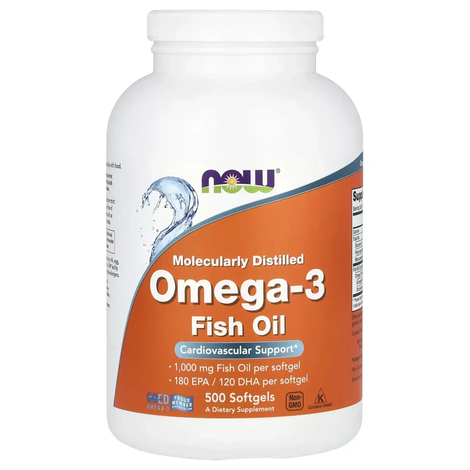 روغن ماهی امگا 3 ناو 500 عددی NOW Omega-3 Fish Oil