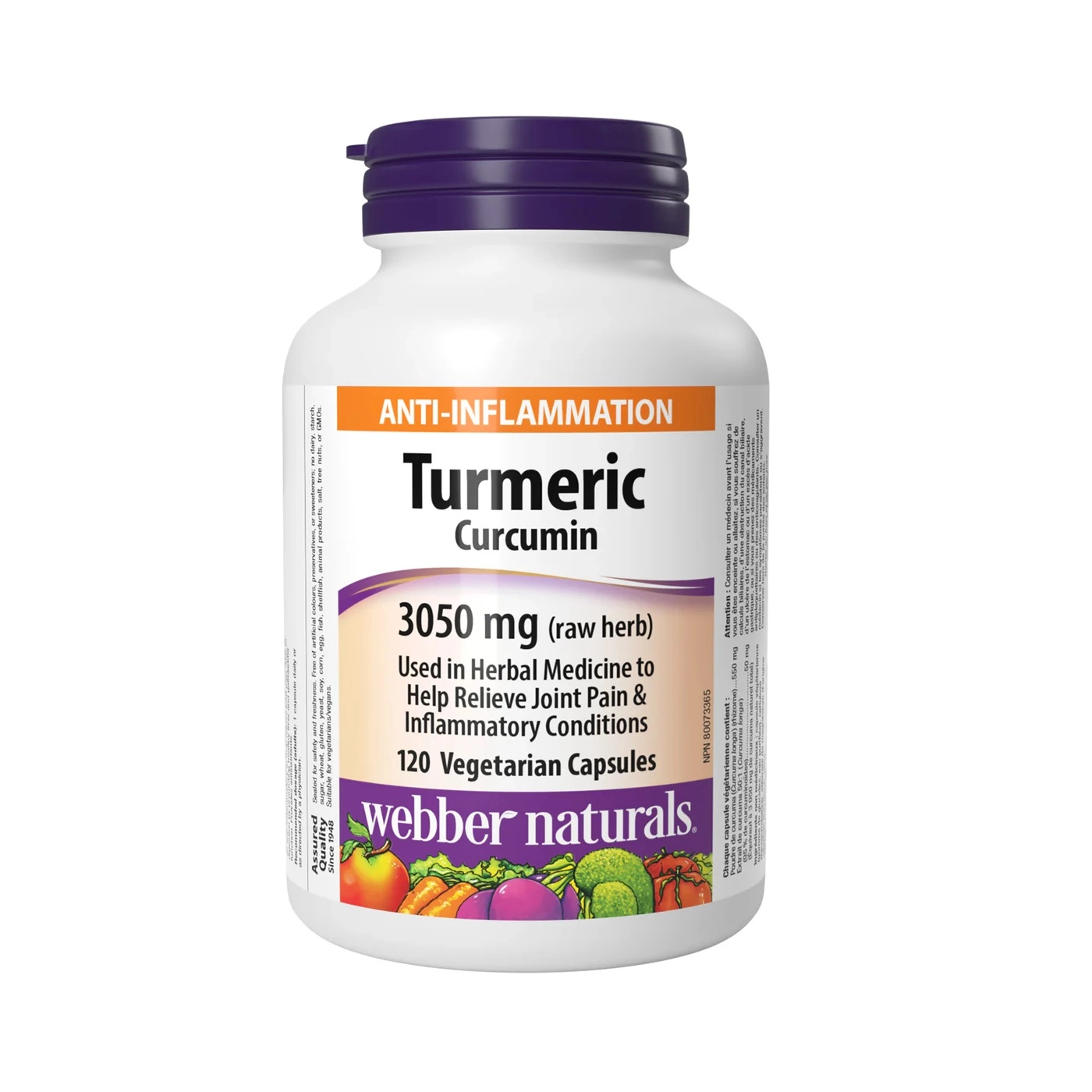زردچوبه وبر نچرالز(۱۲۰) Webber Naturals Turmeric Curcumin 3,050 mg