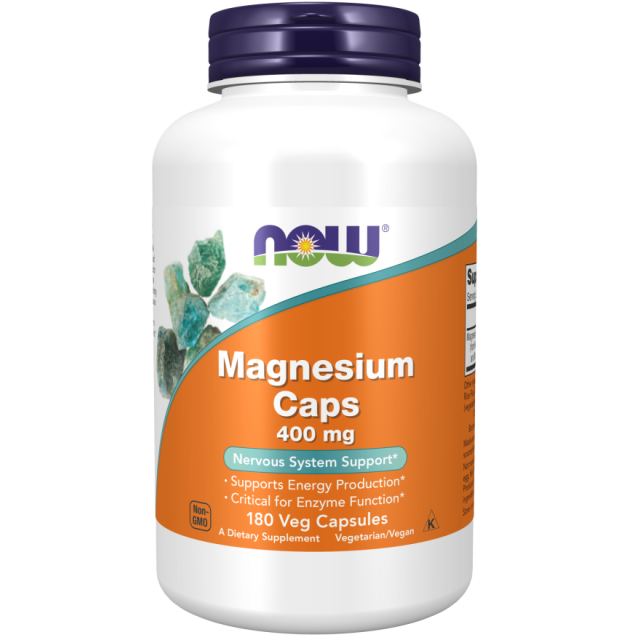 سافت ژل منیزیم اکسید NOW Magnesium Oxide 400mg (180 عددی) ساخت آمریکا