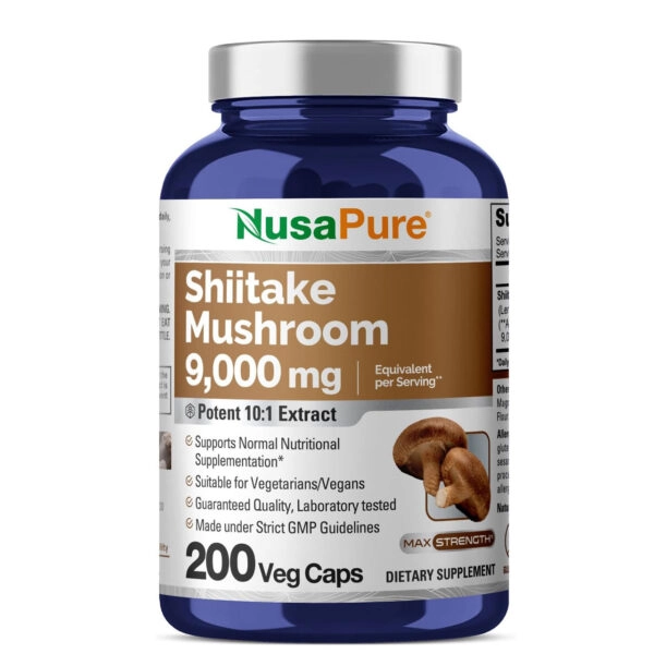 شیتاکه ماشروم 9000 میلی گرم 200 عددی برند NusaPure