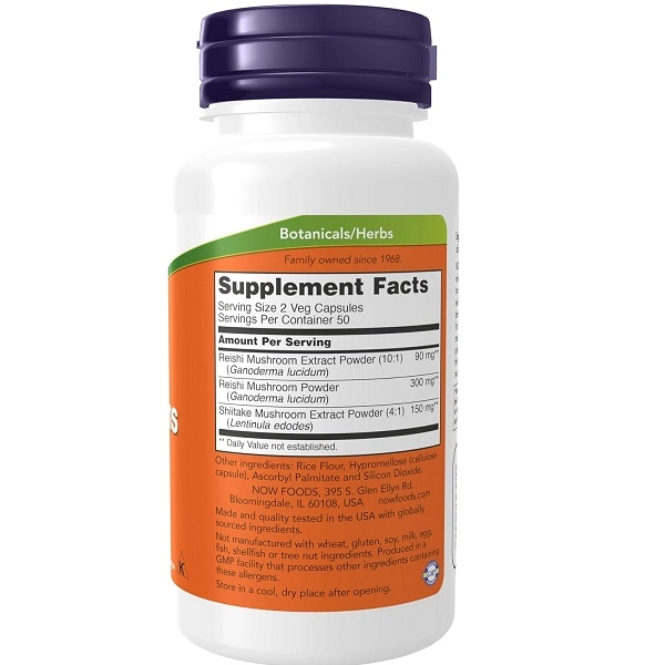 قارچ ریشی ناو 100 عدد NOW Rei-Shi Mushrooms