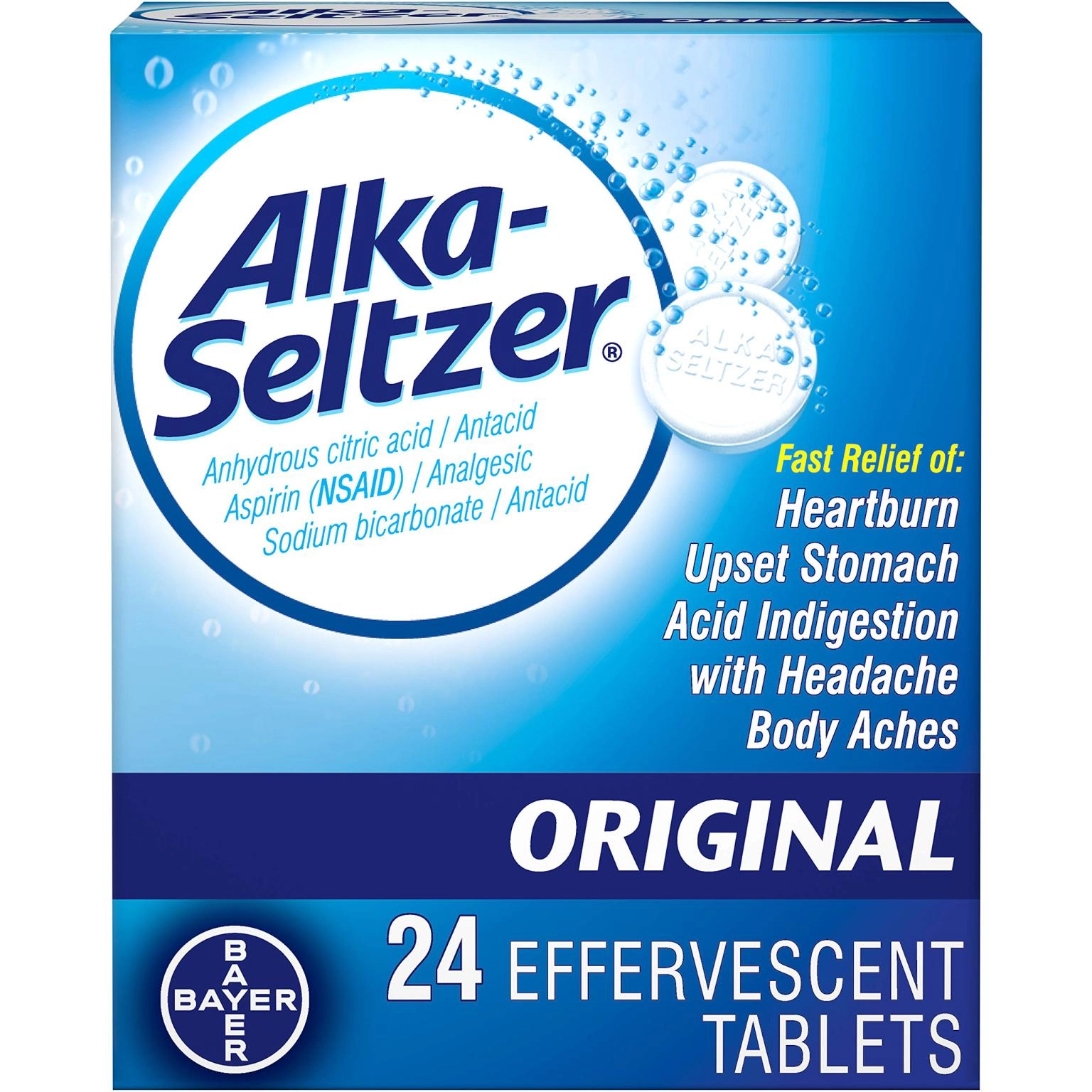 قرص جوشان آلکا سلتزر حاوی ۲۴ عدد Alka-Seltzer