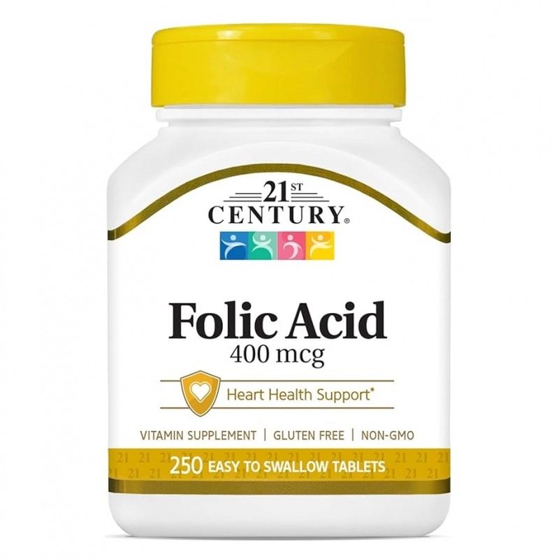 قرص فولیک اسید 21Century Folic Acid 400mcg (250 عددی)