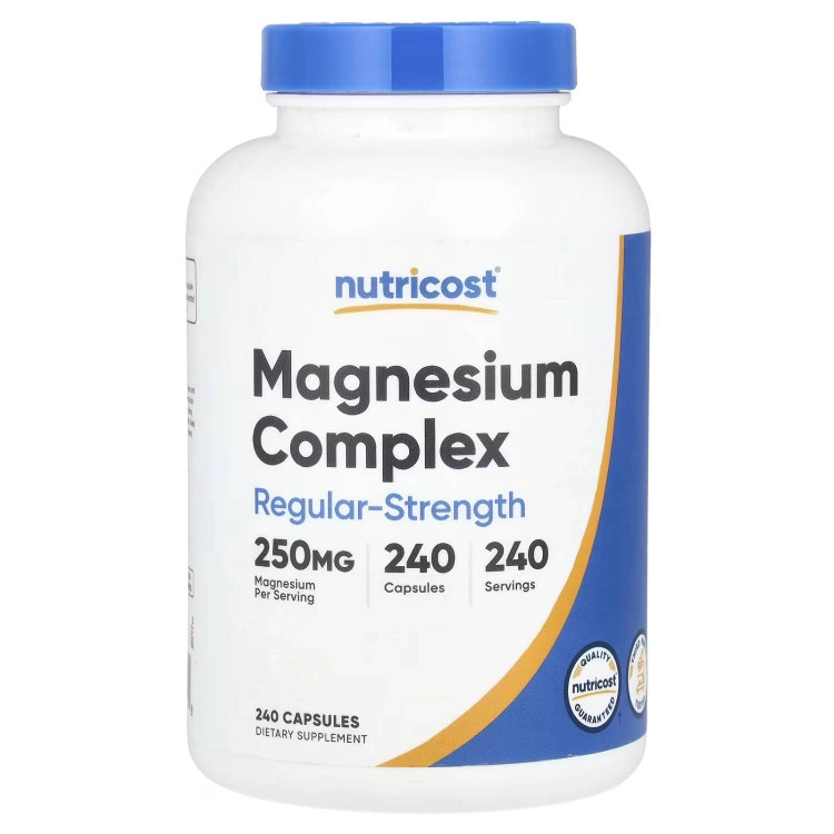 قرص منیزیم ناتری کاست 240 عددی Nutricost, Magnesium Complex, Regular-Strength, 250 mg