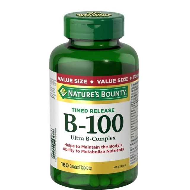 قرص ویتامین B100 Complex نیچرز بونتی (180 عددی)