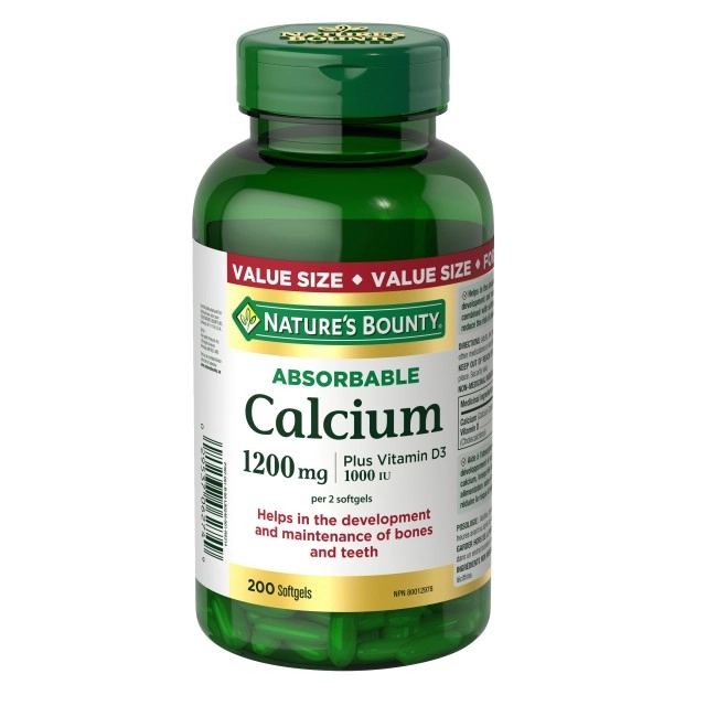 قرص کلسیم 1200mg همراه D3 1000iu نیچرز بونتی (200 عددی)