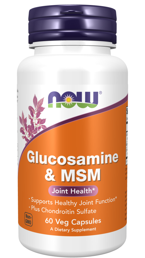 قرص گلوکوزامین، ام اس ام ناو now Glucosamine & MSM (Vegetarian) 60عدد Veg Capsules