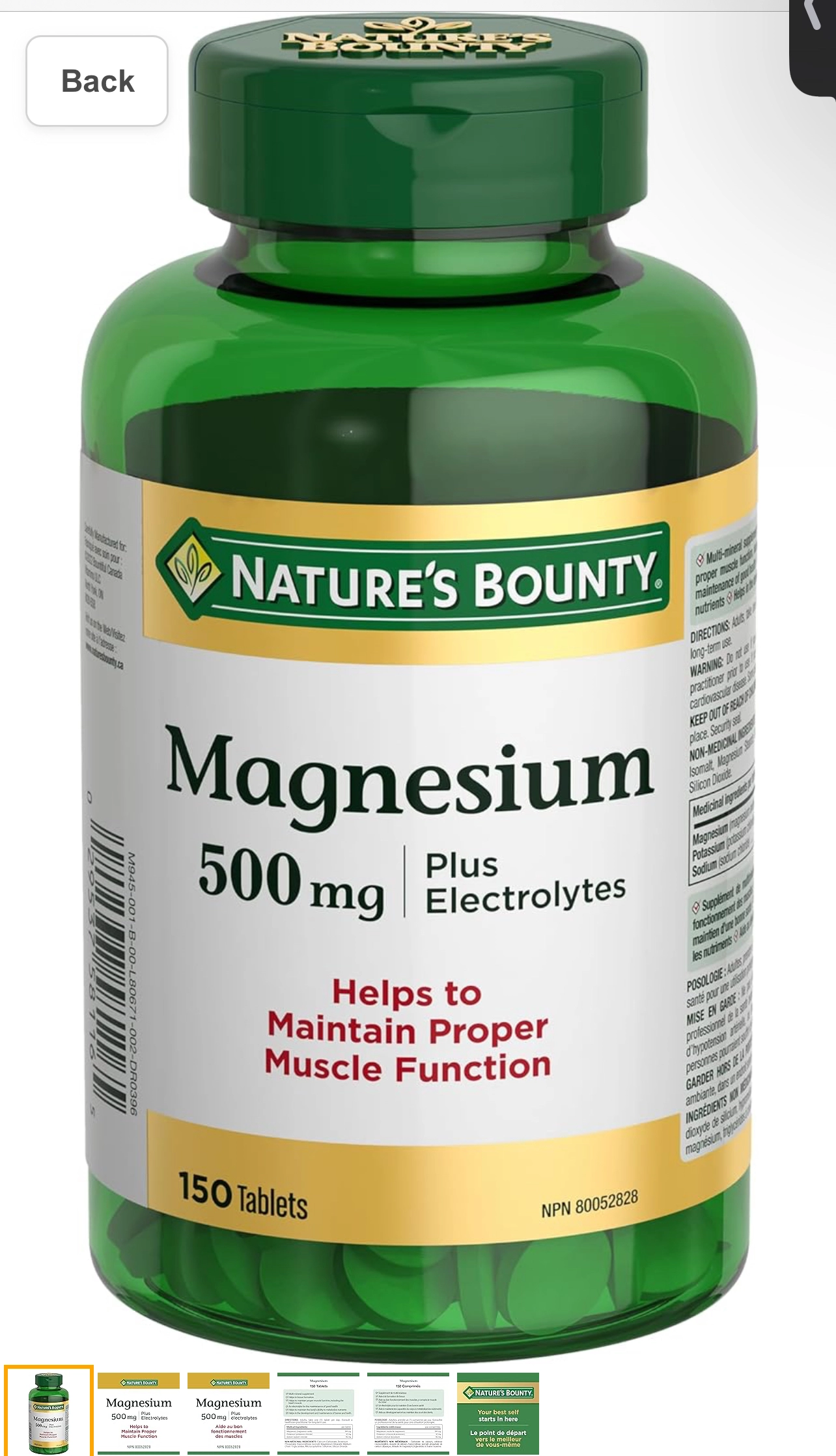 منیزیم نیچربونتی 400 میلی گرم 180 عددی