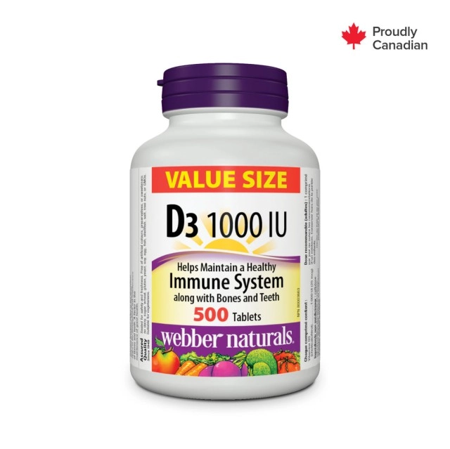 ویتامین دی ۳ Webber Naturals D3 1000iu وبر نچرالز (500 عددی)