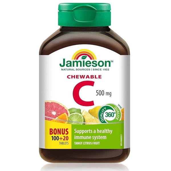ویتامین سی جمیسون 500 میلی 120 عدد Jamieson Vitamin C طعم هفت میوه