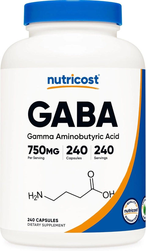 گابا 750 میلی گرم 240 عددی ناتری کاست Nutricost GABA (Gamma Aminobutyric Acid) 750mg
