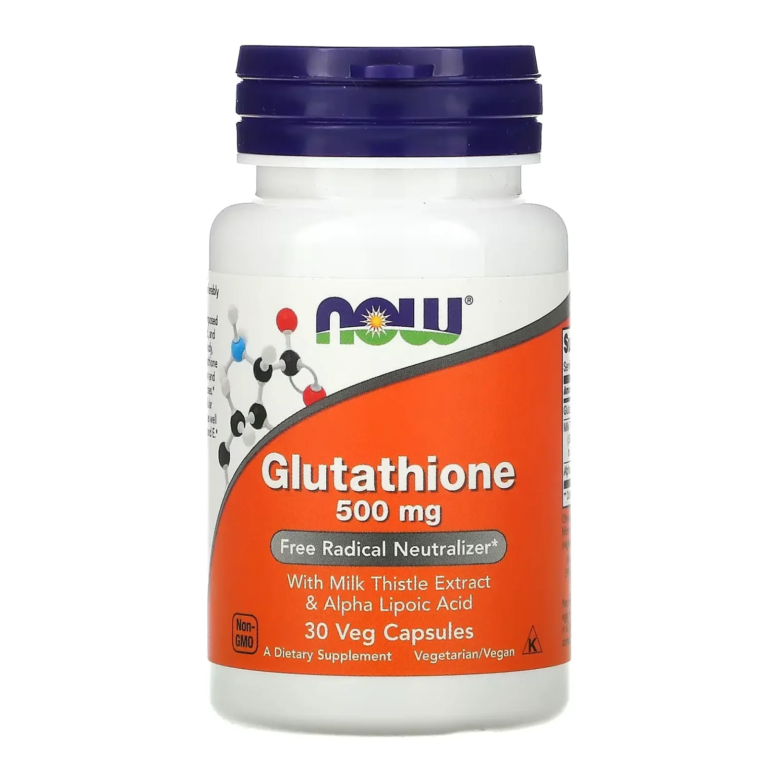 گلوتاتیون روشن کننده پوست 500 میلی گرم NOW Gluthatione (30 عددی)