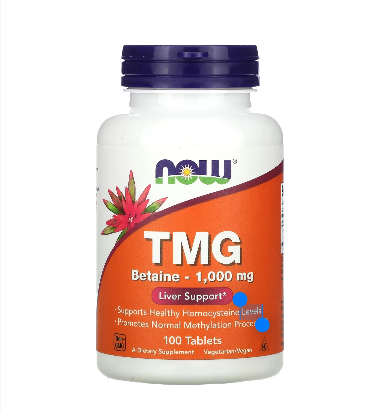 Now Foods، TMG (Trimethylglycine)، 1000 میلی گرم، 100 قرص گیاهی، بتائین