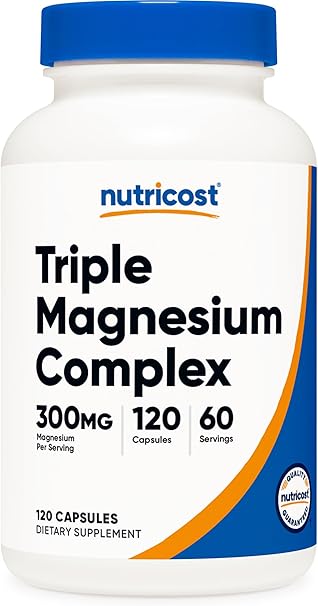 تریپل منیزیم کامپلکس ناتریکاست 120 عددی Nutricost Triple Magnesium Complex 300mg