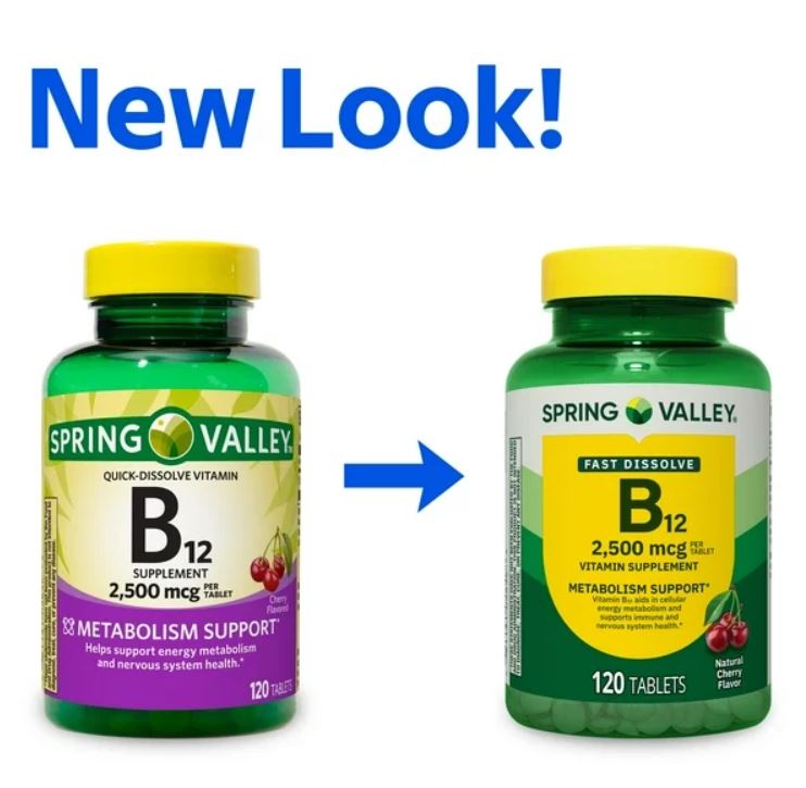قرص ویتامین ب 12 اسپرینگ والی (۱۲۰عددی)Spring Valley Vitamin B12