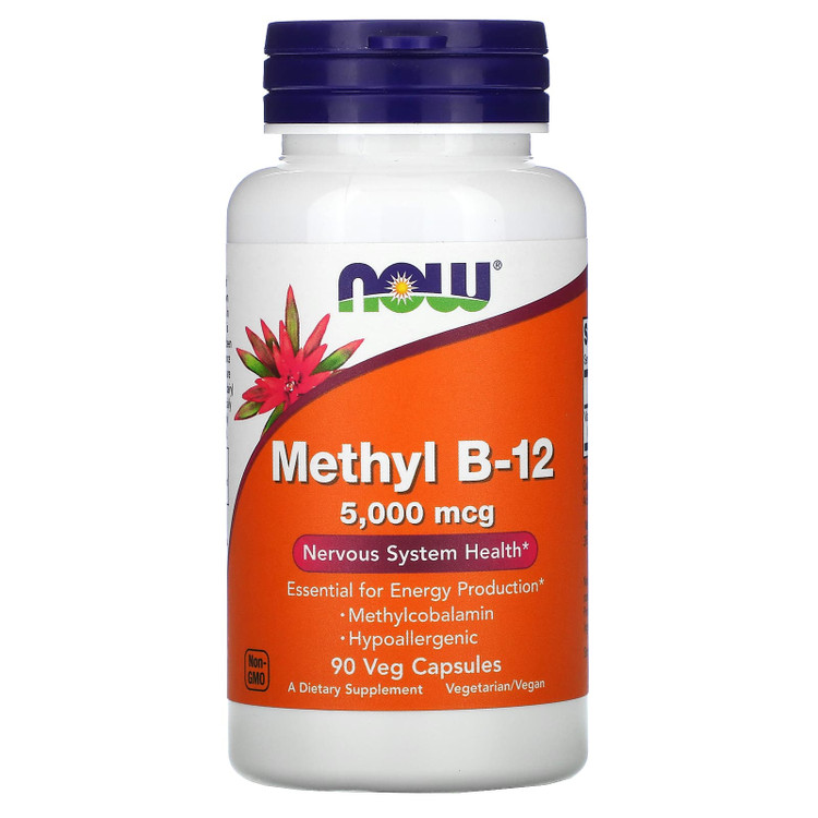 ویتامین B12 متیل ۵۰۰۰ میکروگرم ناو فودز – ۹۰ عددNOW Foods Methyl B-12 5000 mcg