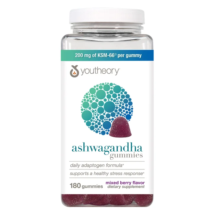 پاستیل آشواگاندا یوتئوری، ۱۸۰ عدد کاهش استرس (اصلYoutheory Ashwagandha Gummies 180 Count )