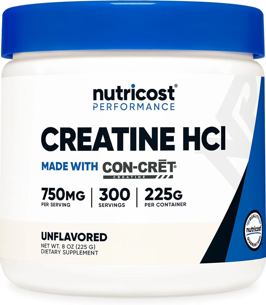 کراتین ناتری کاست Nutricost Creatine HCl (Con-Cret®) بدون طعم (Unflavored)