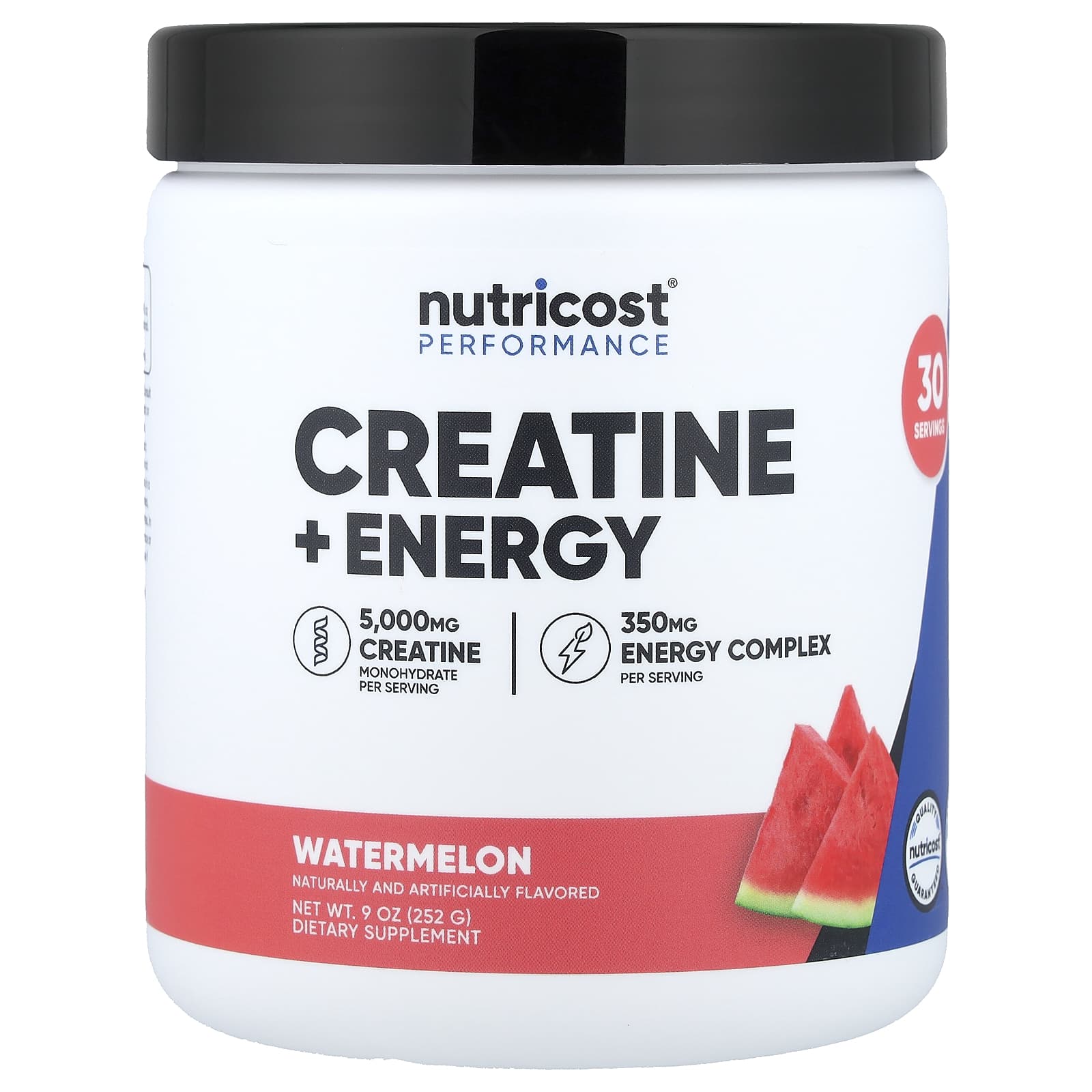 کراتین ناتری کاست(هندوانه)Nutricost Performance, Creatine + Energy, Watermelon, 9 oz (252 g)