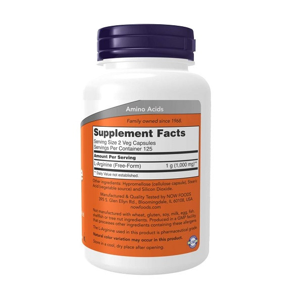 ال آرژنین ناو 500 میلی گرم 100 عدد NOW L-Arginine