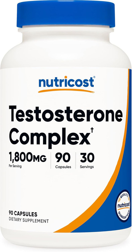 تقویت تستوسترون ناتری کاست | ۹۰ کپسول | ۱۸۰۰ میلیگرم در هر سروینگ Nutricost Testosterone Support Complex (90 Capsules) -1800mg Per Serving