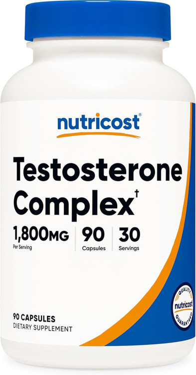 تقویت تستوسترون ناتری کاست | ۹۰ کپسول | ۱۸۰۰ میلیگرم در هر سروینگ Nutricost Testosterone Support Complex (90 Capsules) -1800mg Per Serving