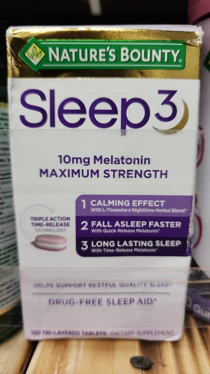 تقویت کننده خواب اسلیپ 3 نیچرز بونتی ۱۲۰ تایی Nature’s Bounty Sleep 3