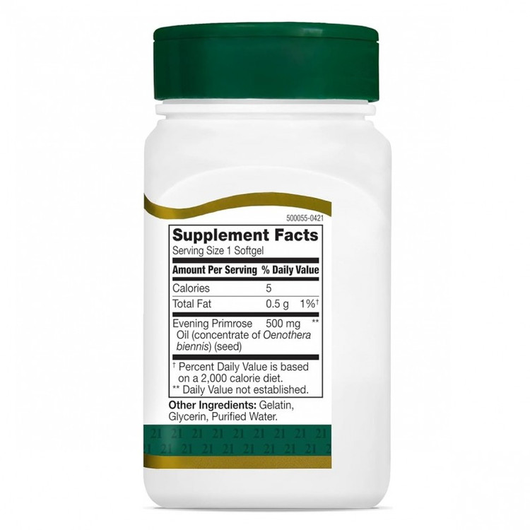 روغن گل مغربی 21Century Evening Primrose Oil 500mg قرن 21 (60 عددی)