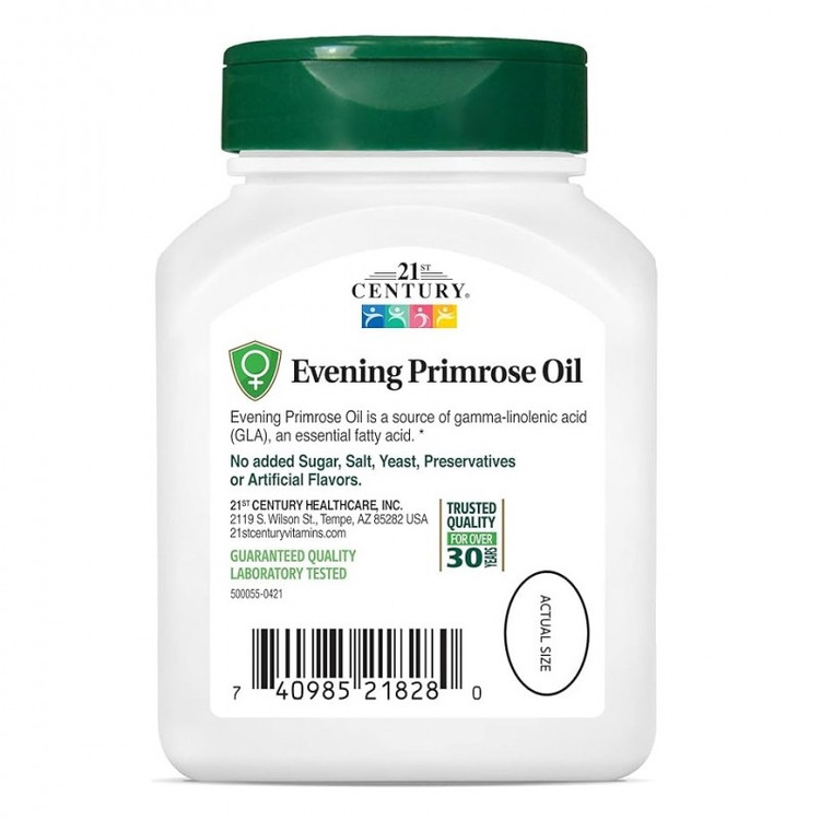 روغن گل مغربی 21Century Evening Primrose Oil 500mg قرن 21 (60 عددی)