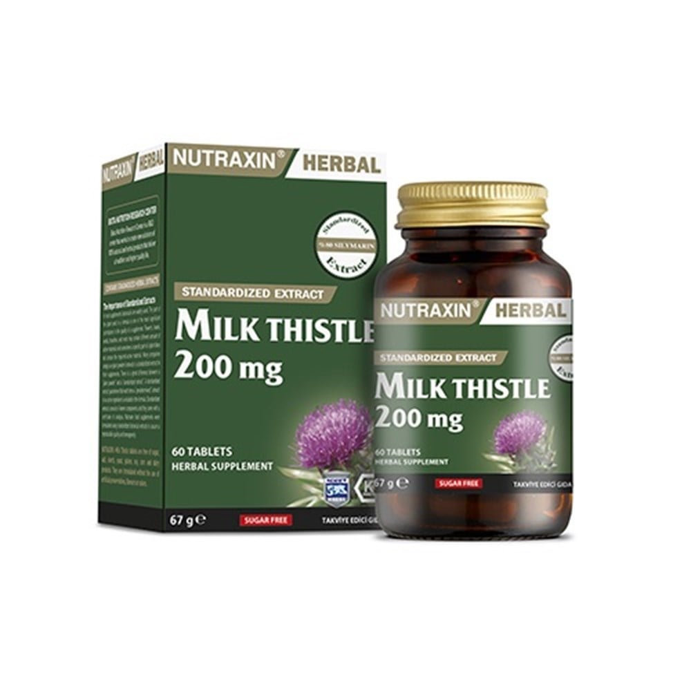 عصاره خار مریم نوتراکسین 200 میلی گرم 60 عدد Nutraxin Milk Thistle