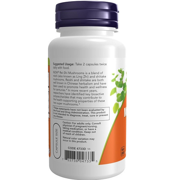 قارچ ریشی ناو 100 عدد NOW Rei-Shi Mushrooms