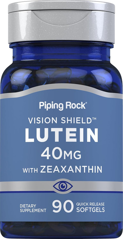  لوتئین 40 میلی گرم پایپینگ راک Piping Rock Lutein with Zeaxanthin 40mg | 90 Softgels | Eye Health Vitamins