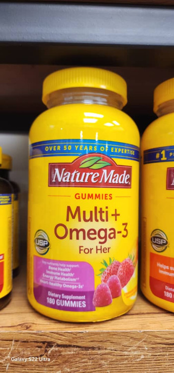مولتی ویتامین و امگا۳ بانوان نیچرمید (۱۸۰عددی) Nature Made Gummies Multi + Omega-3 For Her