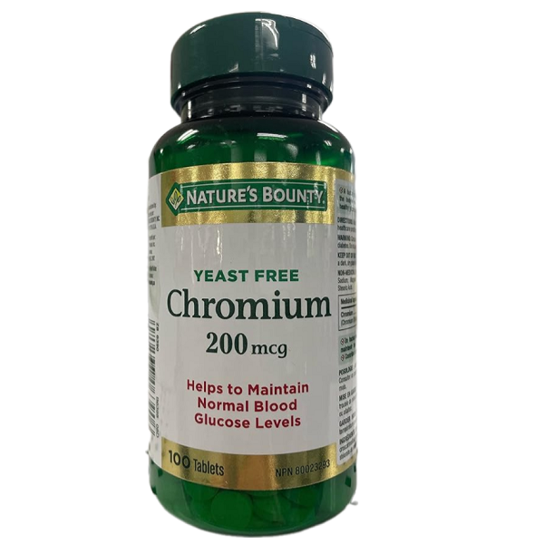 کرومیوم نیچرز بونتی 200 میکروگرم (100 عدد) NATURES BOUNTY. YEAST FREE Chromium