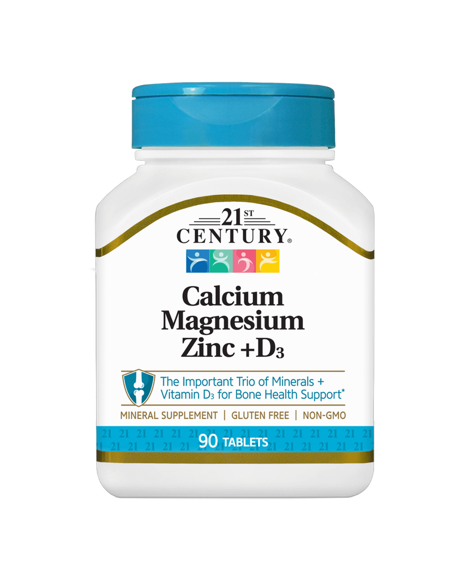 کلسیم منیزیم زینک + دی3 1000 میلیگرم سنتری ۲۱ بسته 90 عددی