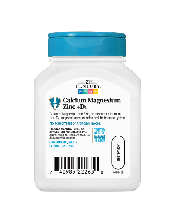 کلسیم منیزیم زینک + دی3 1000 میلیگرم سنتری ۲۱ بسته 90 عددی