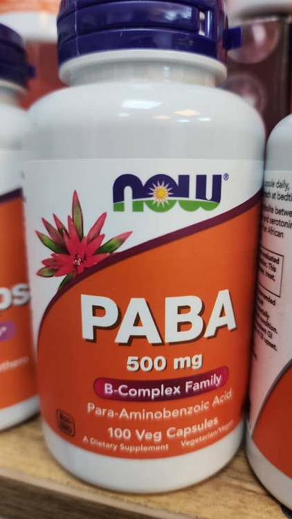 کپسول سلامت پوست پابا ناو NOW PABA 500mg (100 عددی)