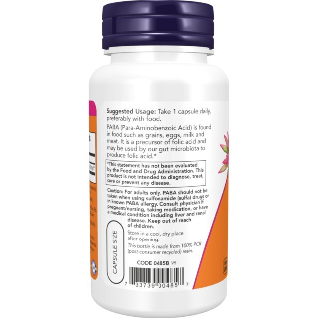 کپسول سلامت پوست پابا ناو NOW PABA 500mg (100 عددی)