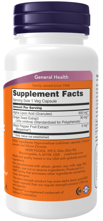 آلفا لیپوئیک اسید ناو فودز 60 عددیAlpha Lipoic Acid,now