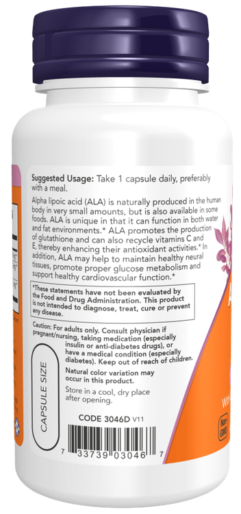 آلفا لیپوئیک اسید ناو فودز 60 عددیAlpha Lipoic Acid,now
