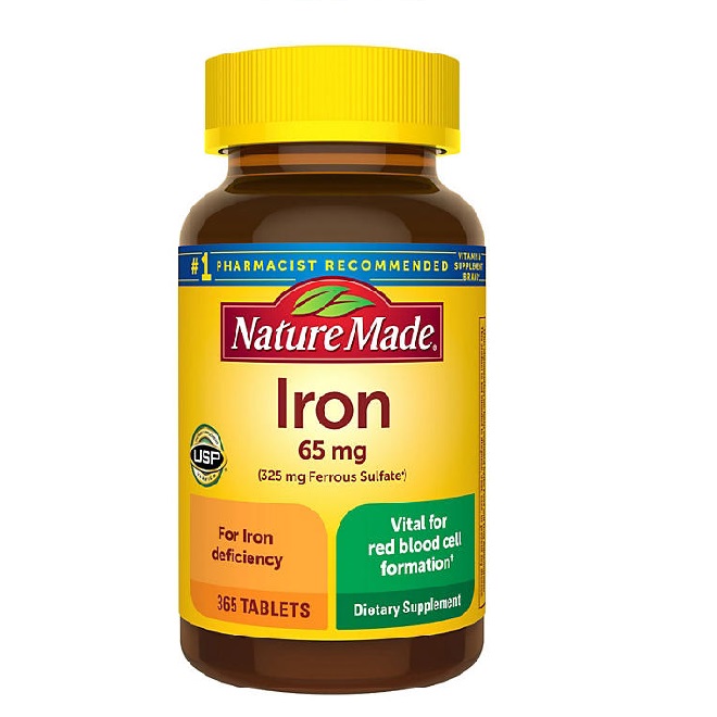 آهن 65 میلی گرم نیچرمید (۳۶۵عددی)Nature Made Iron 65 mg Tablets