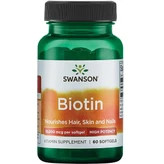 بیوتین سوانسون 10000 میکروگرم ۶۰ عددی Swanson Biotin