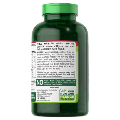 روغن ماهی با طعم لیمو طبیعی ویتامین های طبیعی، 2400 میلی گرم، 250 عددNature's Truth Vitamins Natural Lemon