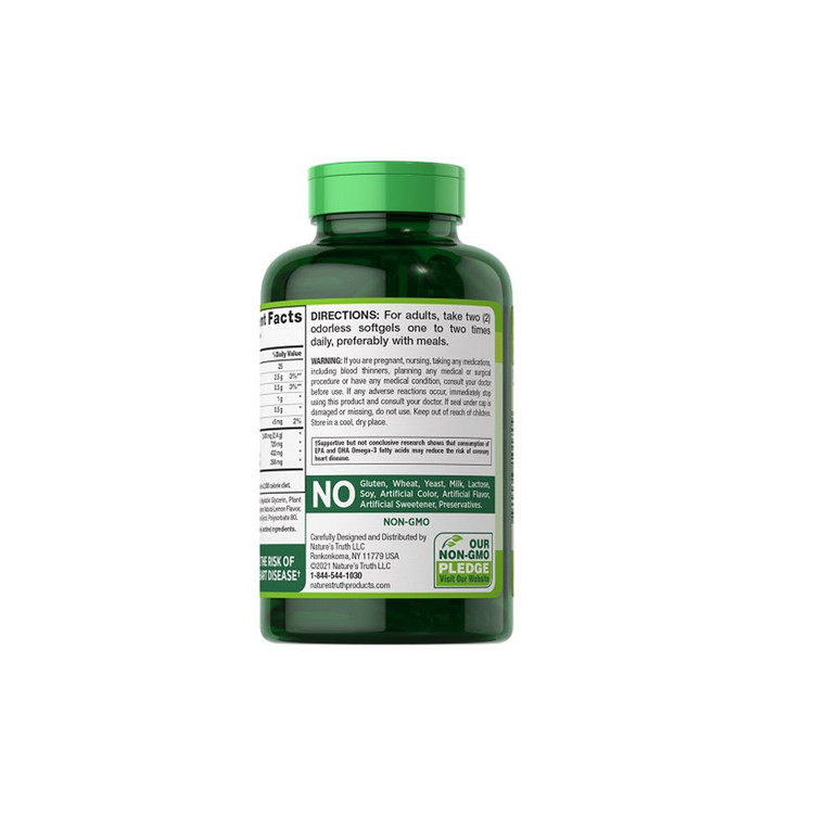 روغن ماهی نیچرز تریث با طعم لیمو (۹۰عددی)Nature’s Truth Fish Oil