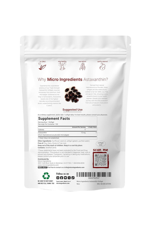 سافت ژل Astaxanthin برند Micro Ingredients – بسته ۱۲۰ عددی