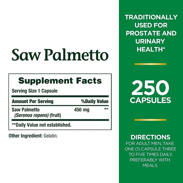 ساوپالمتو نیچرز بونتی Nature’s Bounty Saw Palmetto 450 mg