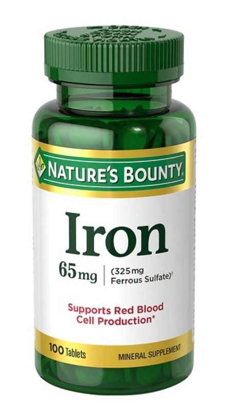 قرص آهن نیچرز بونتی ۶۵ میلی گرم100 عددی Iron plus Nature’s Bounty